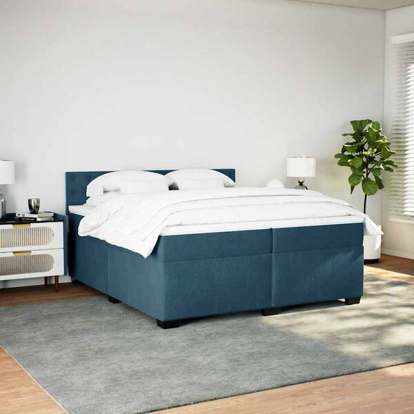 vidaXL &Kappa;&rho;&epsilon;&beta;ά&tau;&iota; Boxspring &mu;&epsilon; &Sigma;&tau;&rho;ώ&mu;&alpha; &Mu;&pi;&lambda;&epsilon; 200x200 &epsilon;&kappa;. &Beta;&epsilon;&lambda;&omicron;ύ&delta;&iota;&nu;&omicron;