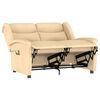 vidaXL Πολυθρόνα Μασάζ Διθέσια Ανακλινόμενη Κρεμ από Ύφασμα Μικροϊνών