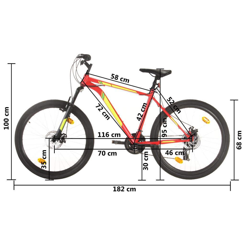 vidaXL Ποδήλατο Mountain 27,5'' Κόκκινο με 21 Ταχύτητες 42 εκ.