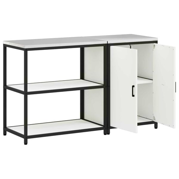 vidaXL Σετ Αποθήκευσης Κουζίνας με ράφι 2 pcs Λευκό 150 x 50 x 92 εκ.