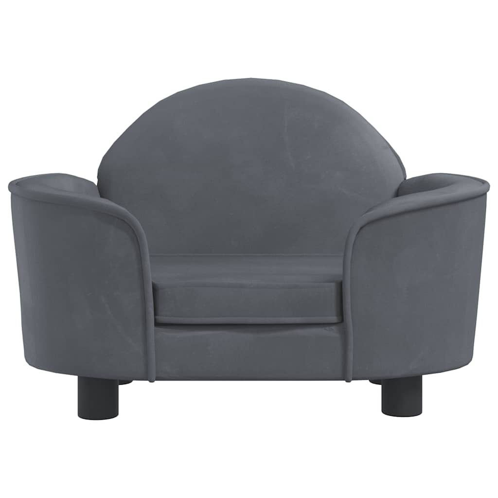 vidaXL Κρεβάτι Σκύλου Σκούρο Γκρι 66 x 40 x 45 εκ. Βελούδινο