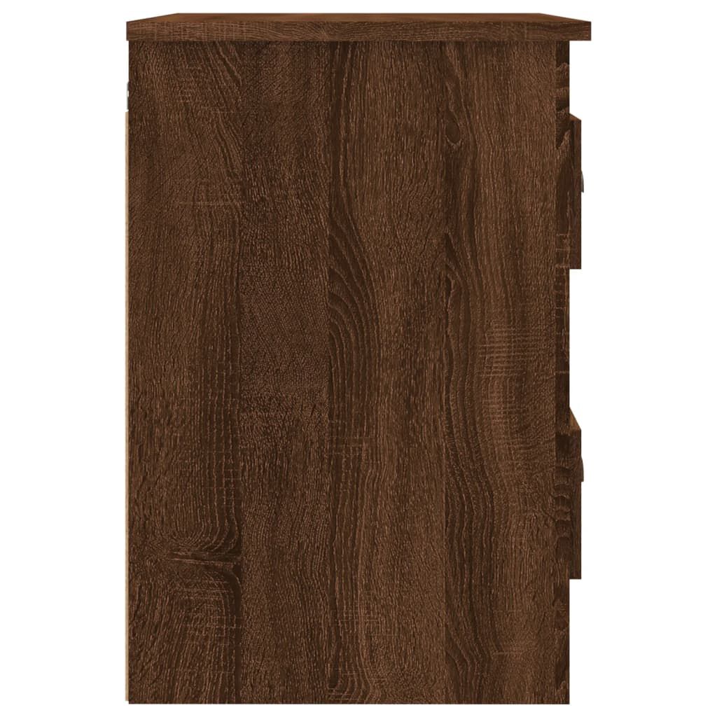 vidaXL Κομοδίνα Επιτοίχια 2 τεμ. Καφέ Δρυς 41,5x36x53 εκ.