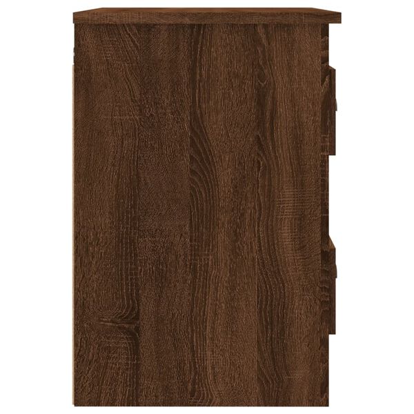 vidaXL Κομοδίνα Επιτοίχια 2 τεμ. Καφέ Δρυς 41,5x36x53 εκ.