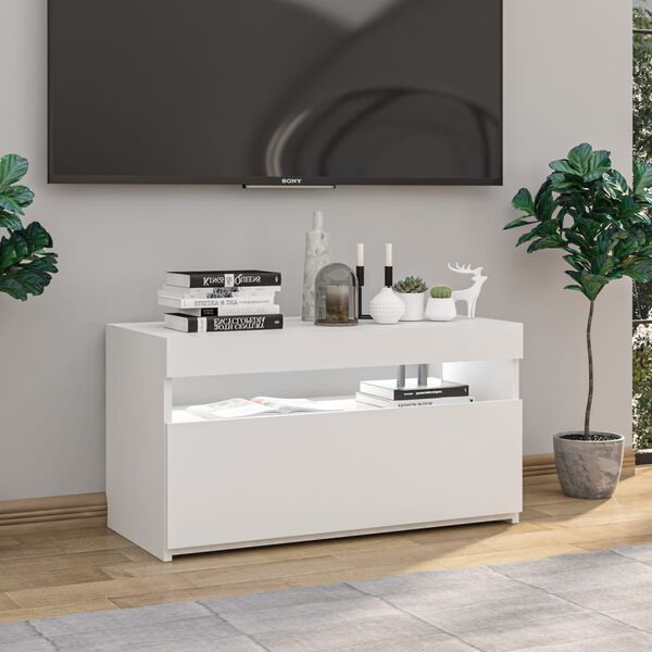 vidaXL Έπιπλο Τηλεόρασης με LED Λευκό 75 x 35 x 40 εκ.