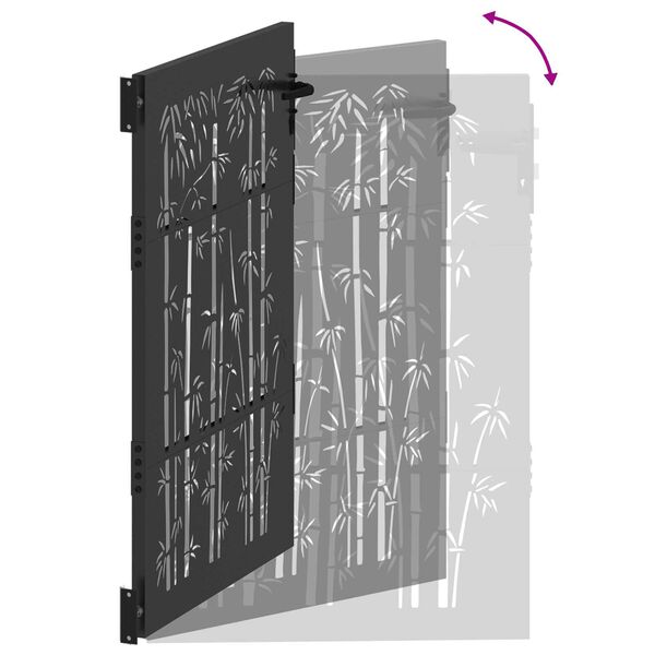 vidaXL Πύλη Κήπου Άλλο Μαύρο 105 x 125 cm Ατσάλι με Επικάλυψη Πούδρας
