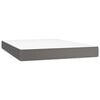 vidaXL Κρεβάτι Boxspring με Στρώμα Γκρι 140x190εκ. από Συνθετικό Δέρμα