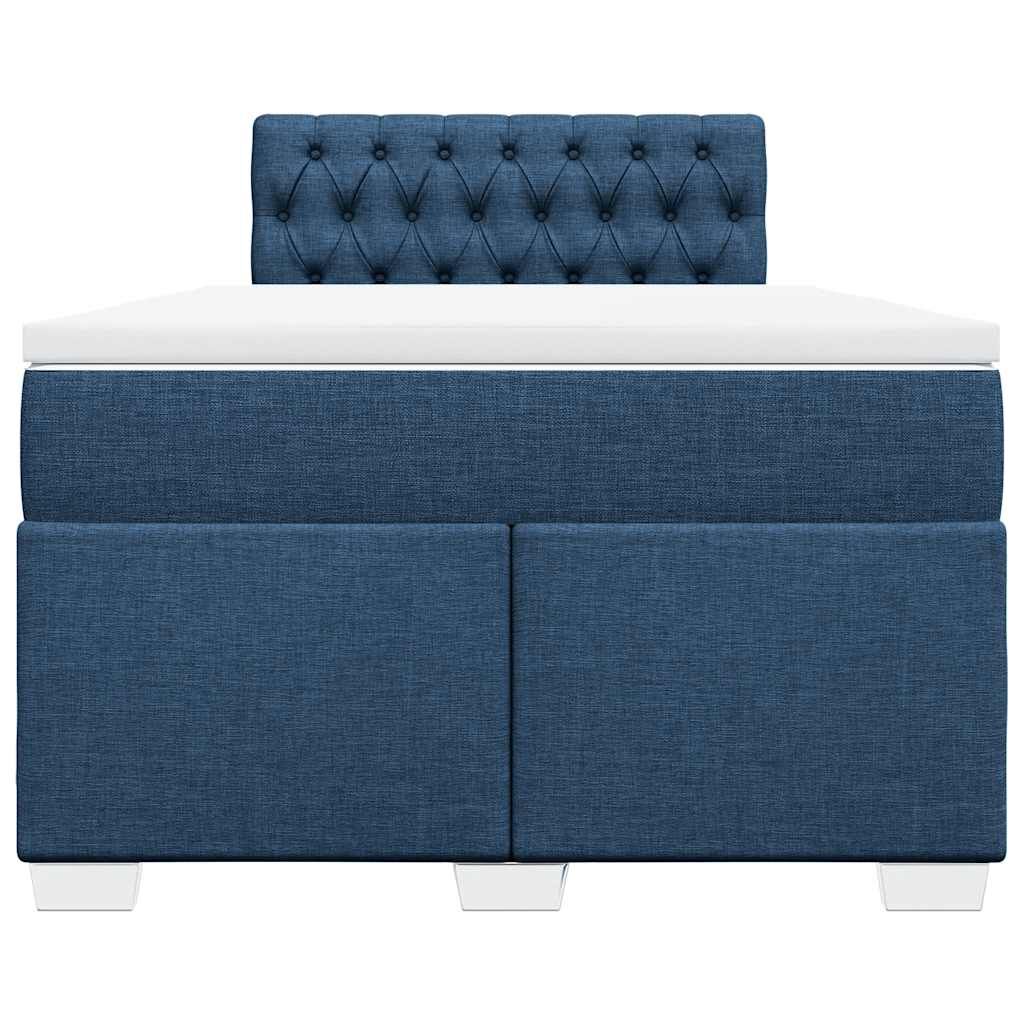 vidaXL Κρεβάτι Boxspring με Στρώμα Μπλε 120x190 εκ. Υφασμάτινο