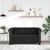 vidaXL Καναπές Διθέσιος Chesterfield Μαύρος από Συνθετικό Δέρμα