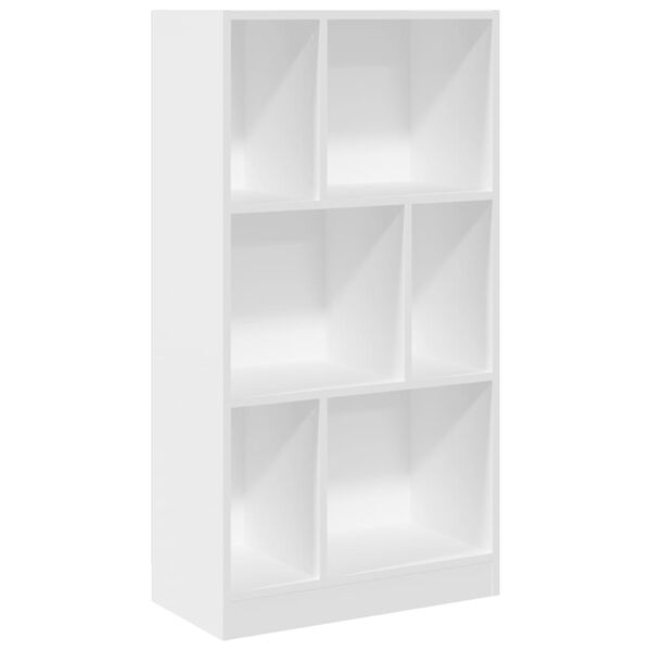 vidaXL Βιβλιοθήκη Λευκή 57x28,5x141 εκ. από Επεξεργασμένο Ξύλο