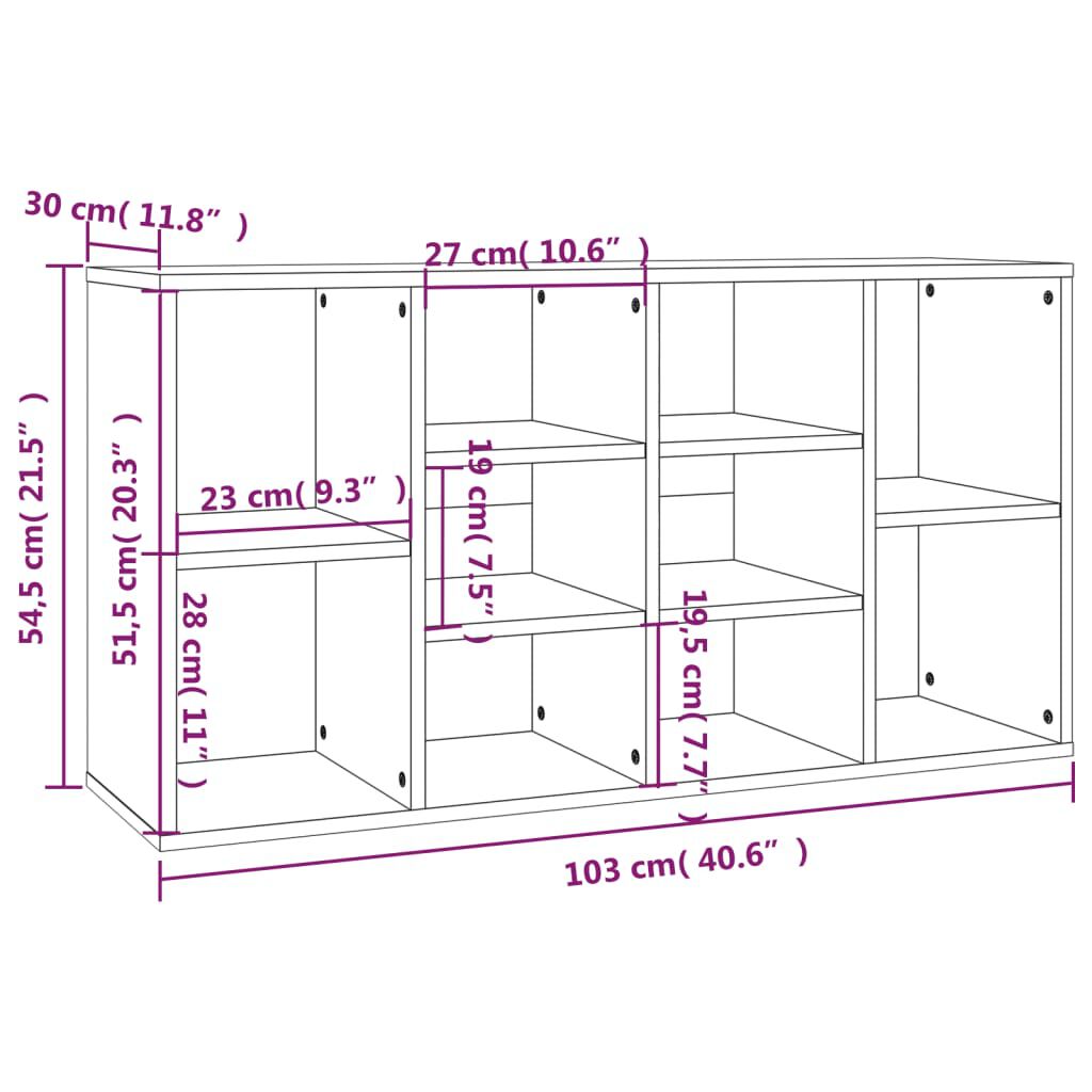 vidaXL Παπουτσοθήκη Γκρι Sonoma 103x30x54,5 εκ. από Επεξεργασμένο Ξύλο