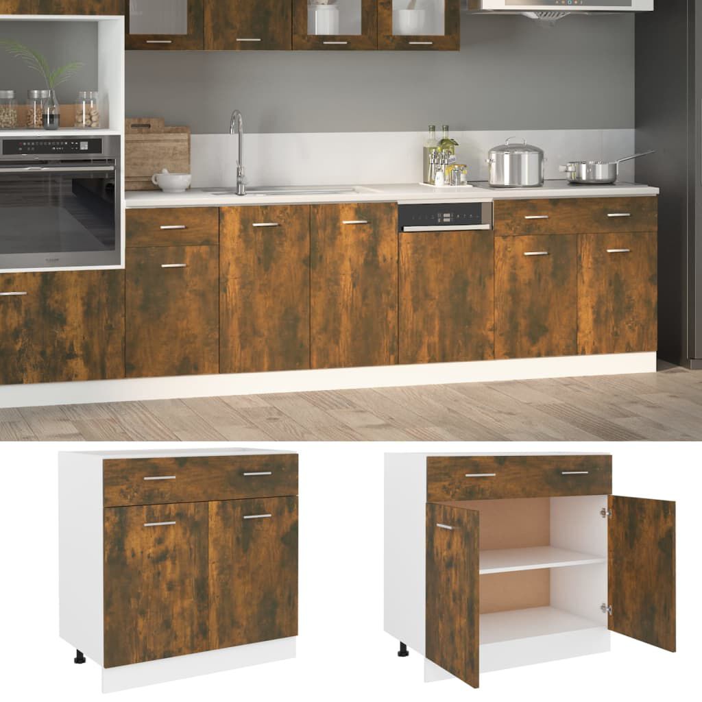 vidaXL Έπιπλο Με Συρτάρι Lyon Καπνιστή Δρυς 80x46x81,5εκ.