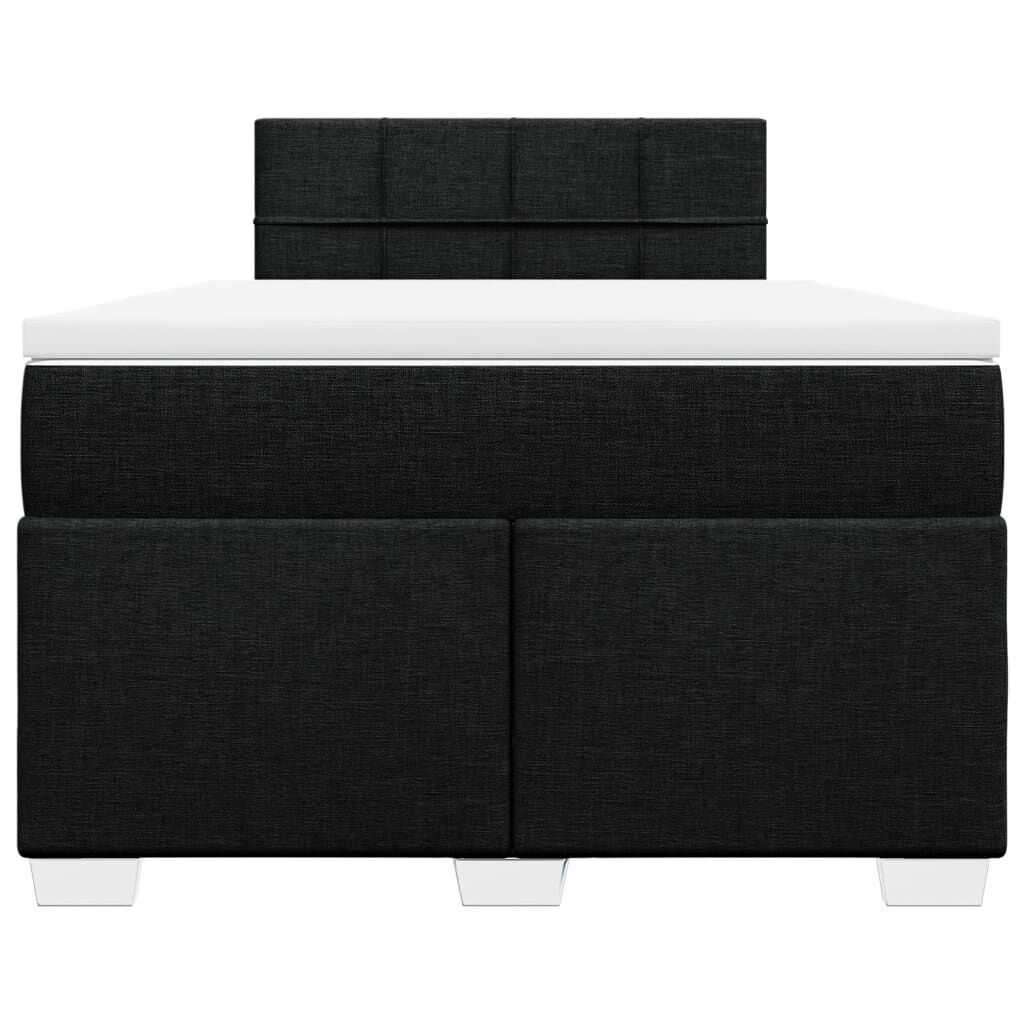 vidaXL Κρεβάτι Boxspring με Στρώμα Μαύρο 120x200 εκ. Υφασμάτινο