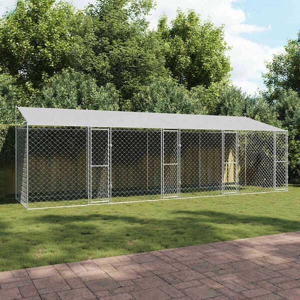 Κλουβί σκύλου Ασημί 800 x 200 x 256 εκ. Επικαλυμμένος Χάλυβας