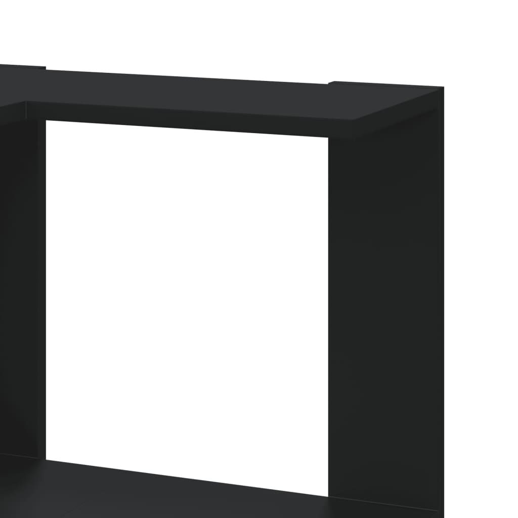 vidaXL Βιβλιοθήκη Γωνιακή 5 Επ. Μαύρο 50x50x179 εκ Επεξ. Ξύλο