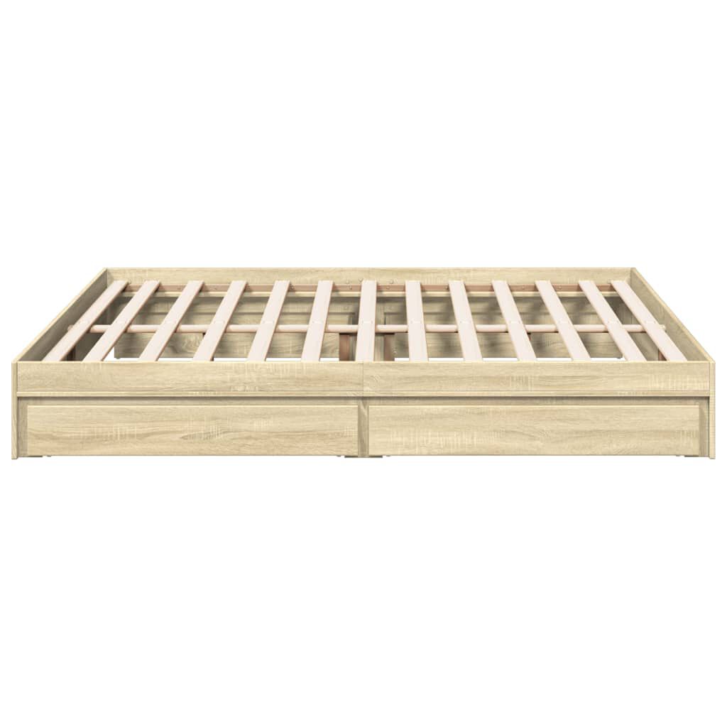 vidaXL Πλαίσιο Κρεβατιού με συρτάρια Sonoma Δρυς 180x200εκ. Επεξ. Ξύλο