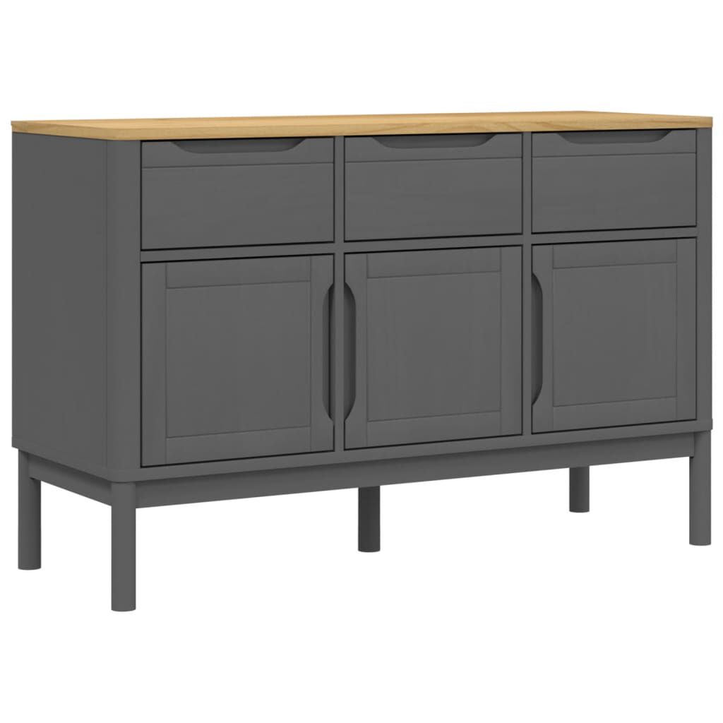 vidaXL Ντουλάπι FLORO Γκρι 114 x 43 x 74 εκ. από Μασίφ Ξύλο Πεύκου