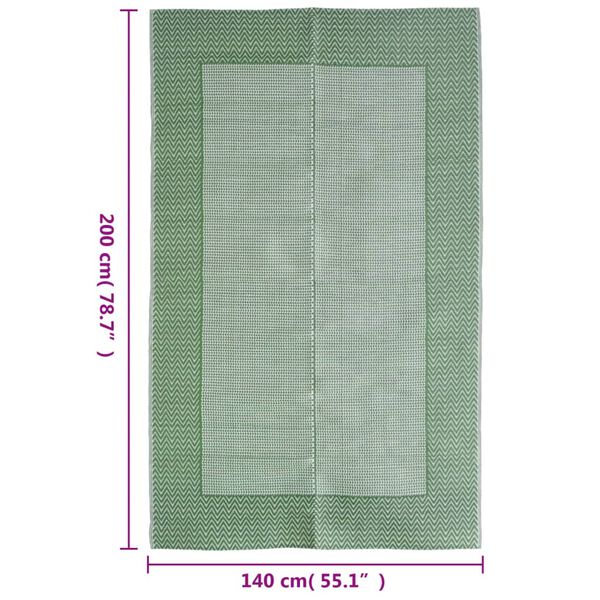 vidaXL Χαλί εξωτερικού χώρου ARAKIL Πράσινο 140x200 cm PP