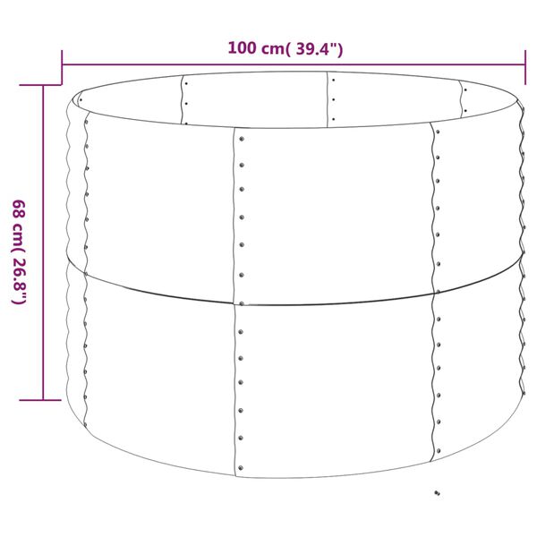 vidaXL Ζαρντινιέρα Γκρι 100x100x68 εκ. Ατσάλι με Ηλεκτρ. Βαφή Πούδρας