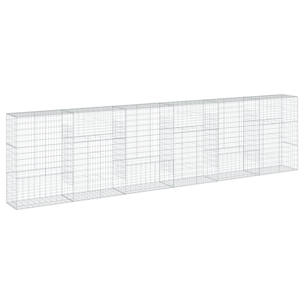 vidaXL Συρματοκιβώτιο με Κάλυμμα 600x50x150εκ. από Γαλβανισμένο Χάλυβα