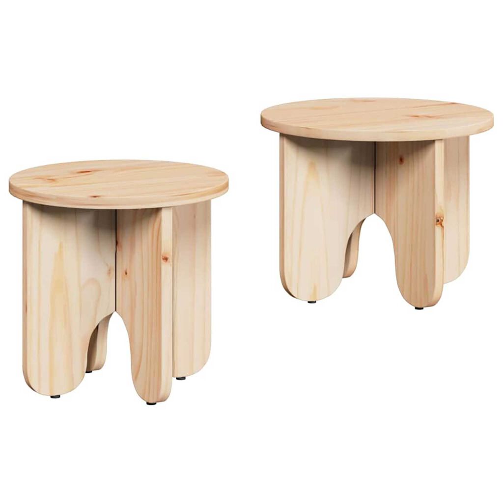vidaXL Τραπεζάκι σαλονιού 2 pcs Φυσικό 39.5 x 39.5 x 30 εκ.