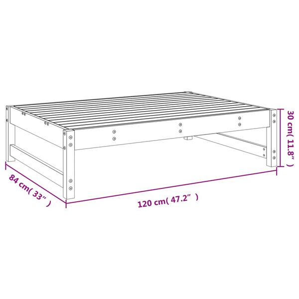vidaXL Υποπόδιο Κήπου Γκρι 120 x 80 εκ. από Μασίφ Ξύλο Πεύκου