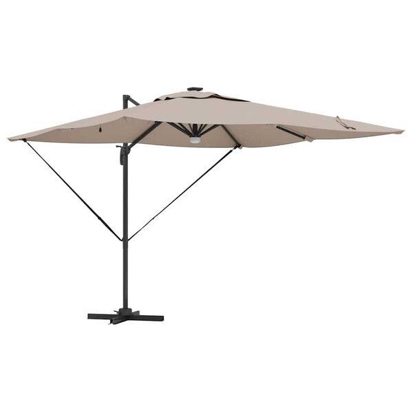 vidaXL Ρώμη Ομπρέλα Taupe 286 x 285 x 270 εκ Αλουμίνιο και Πολυεστέρας