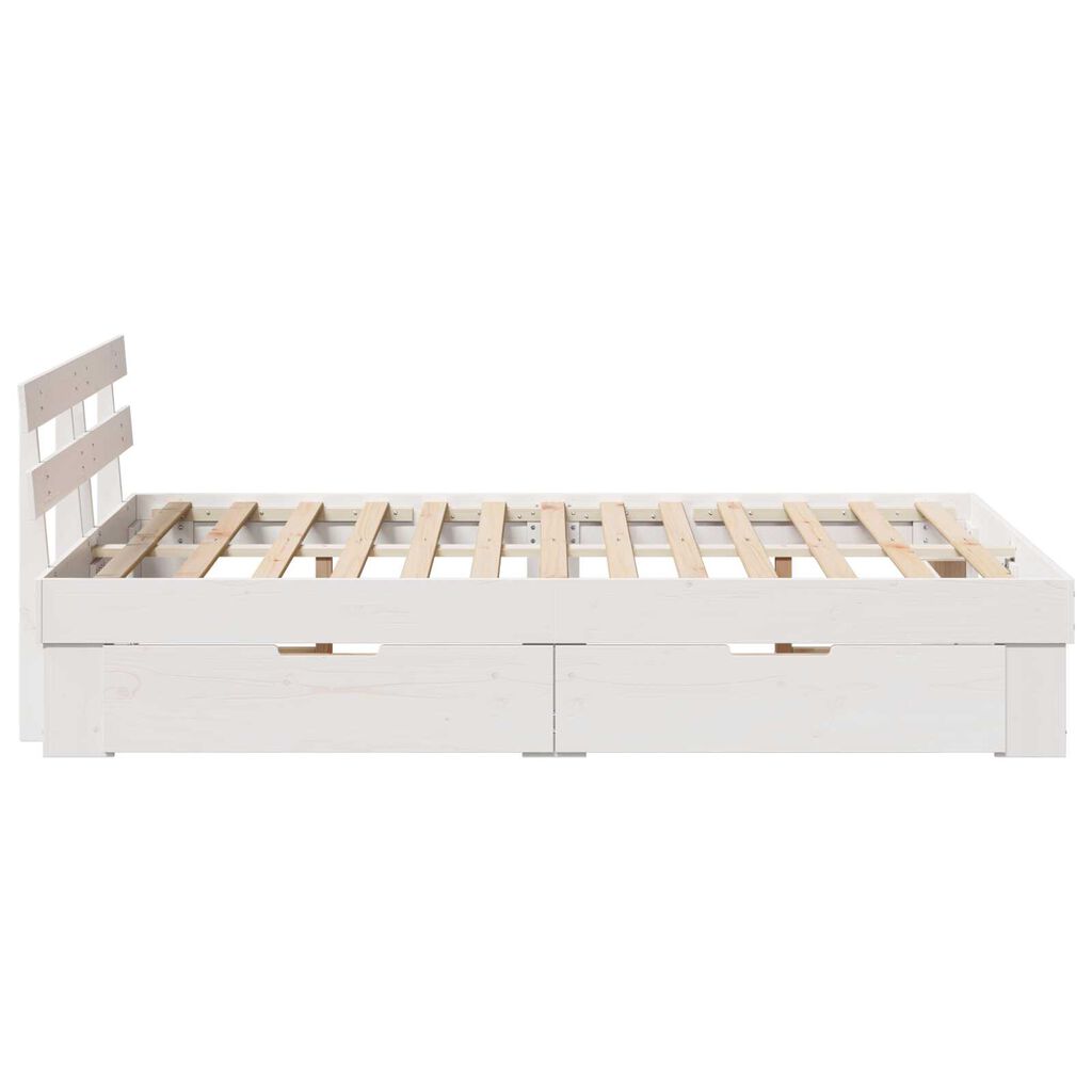 vidaXL Σκελετός Κρεβατιού Λευκό 120 x 190 cm Μασίφ ξύλο πεύκου