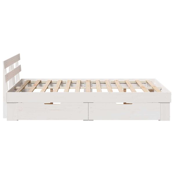 vidaXL Σκελετός Κρεβατιού Λευκό 120 x 190 cm Μασίφ ξύλο πεύκου