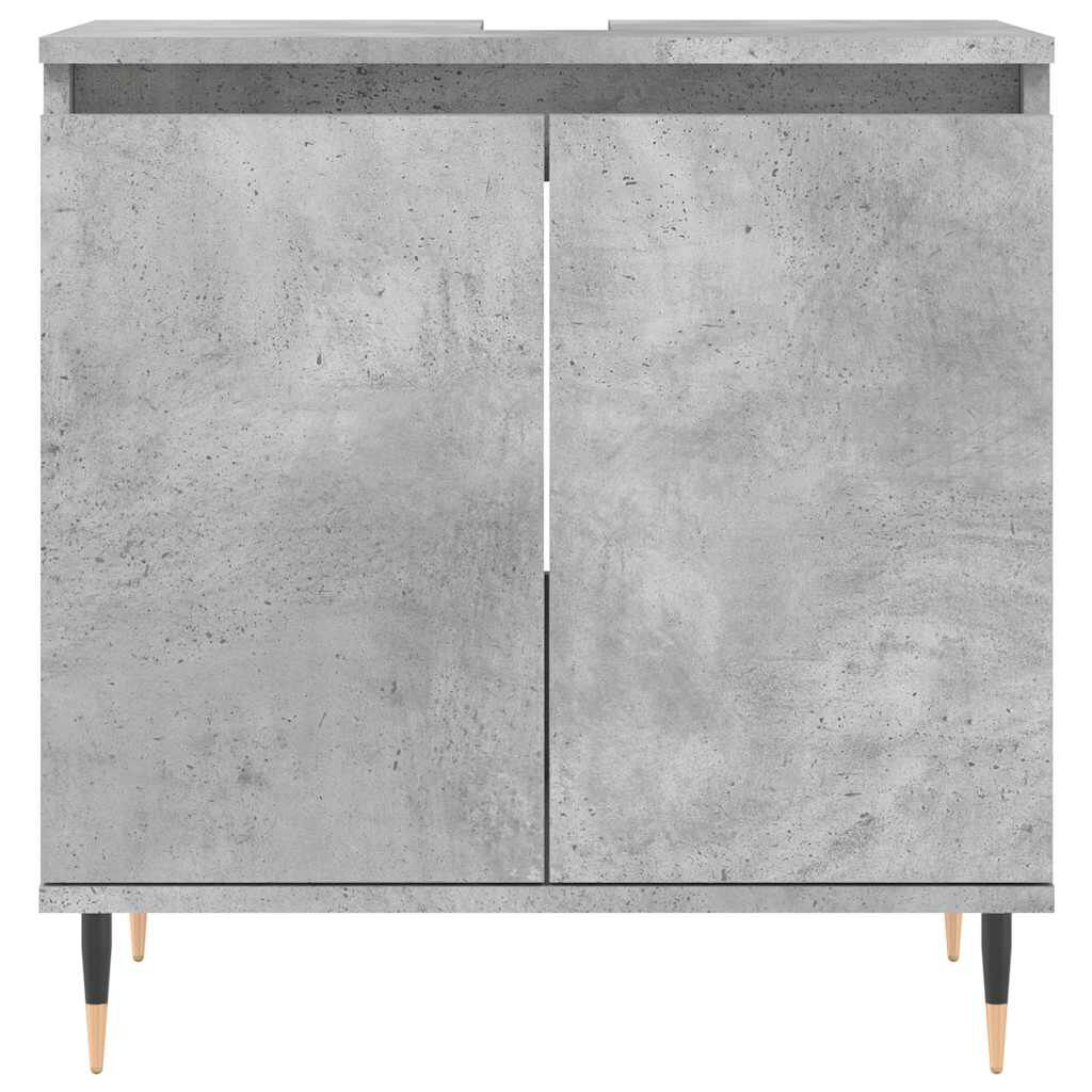 vidaXL Ντουλάπι Μπάνιου Γκρι Σκυροδεμ. 58 x 33 x 60 εκ. Επεξεργ. Ξύλο