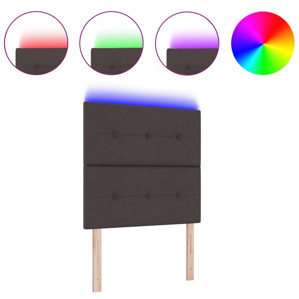 vidaXL Σκούρος Καφέ Ταμπλάς 100 cm με LED από Ύφασμα