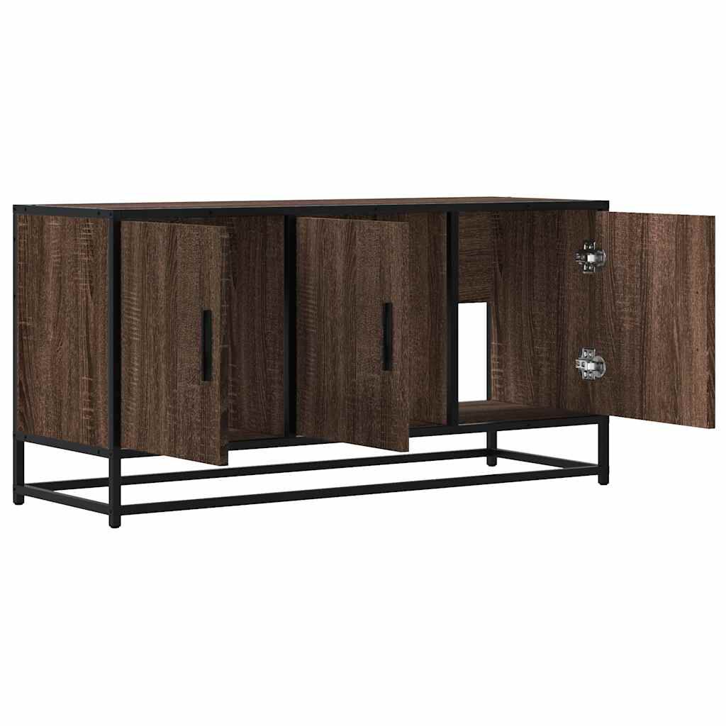 vidaXL Ντουλάπι τηλεόρασης καφέ δρυς 100x35x50 cm