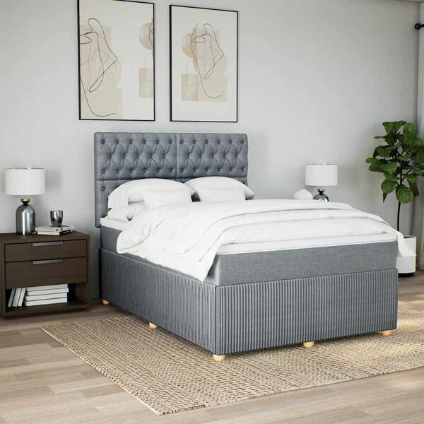 vidaXL &Kappa;&rho;&epsilon;&beta;ά&tau;&iota; Boxspring &mu;&epsilon; &Sigma;&tau;&rho;ώ&mu;&alpha; &Alpha;&nu;. &Pi;&rho;ά&sigma;&iota;&nu;&omicron; 160x200&epsilon;&kappa; &Upsilon;&phi;&alpha;&sigma;&mu;ά&tau;&iota;&nu;&omicron;