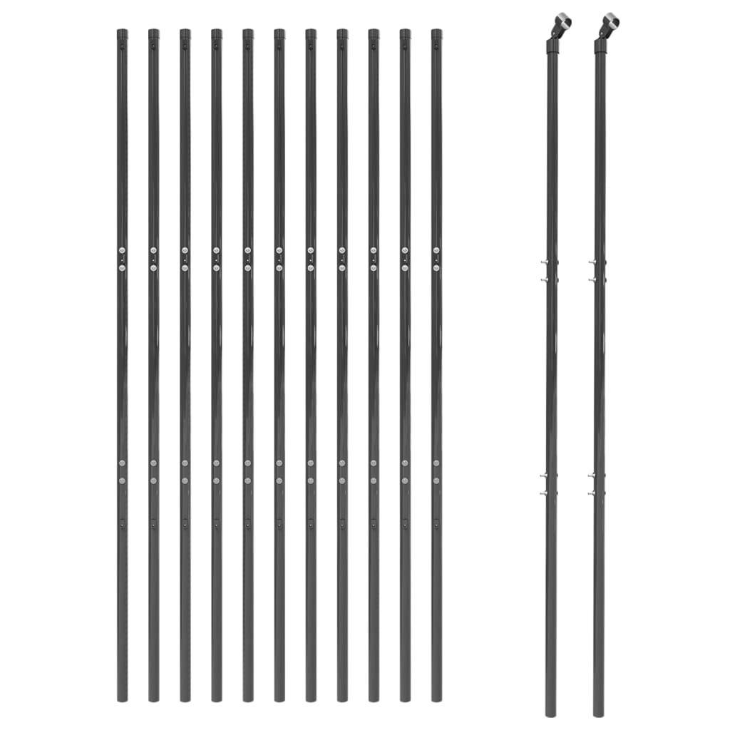vidaXL Συρματόπλεγμα Περίφραξης Ανθρακί 2,2x25 μ. Γαλβανισμένο Ατσάλι