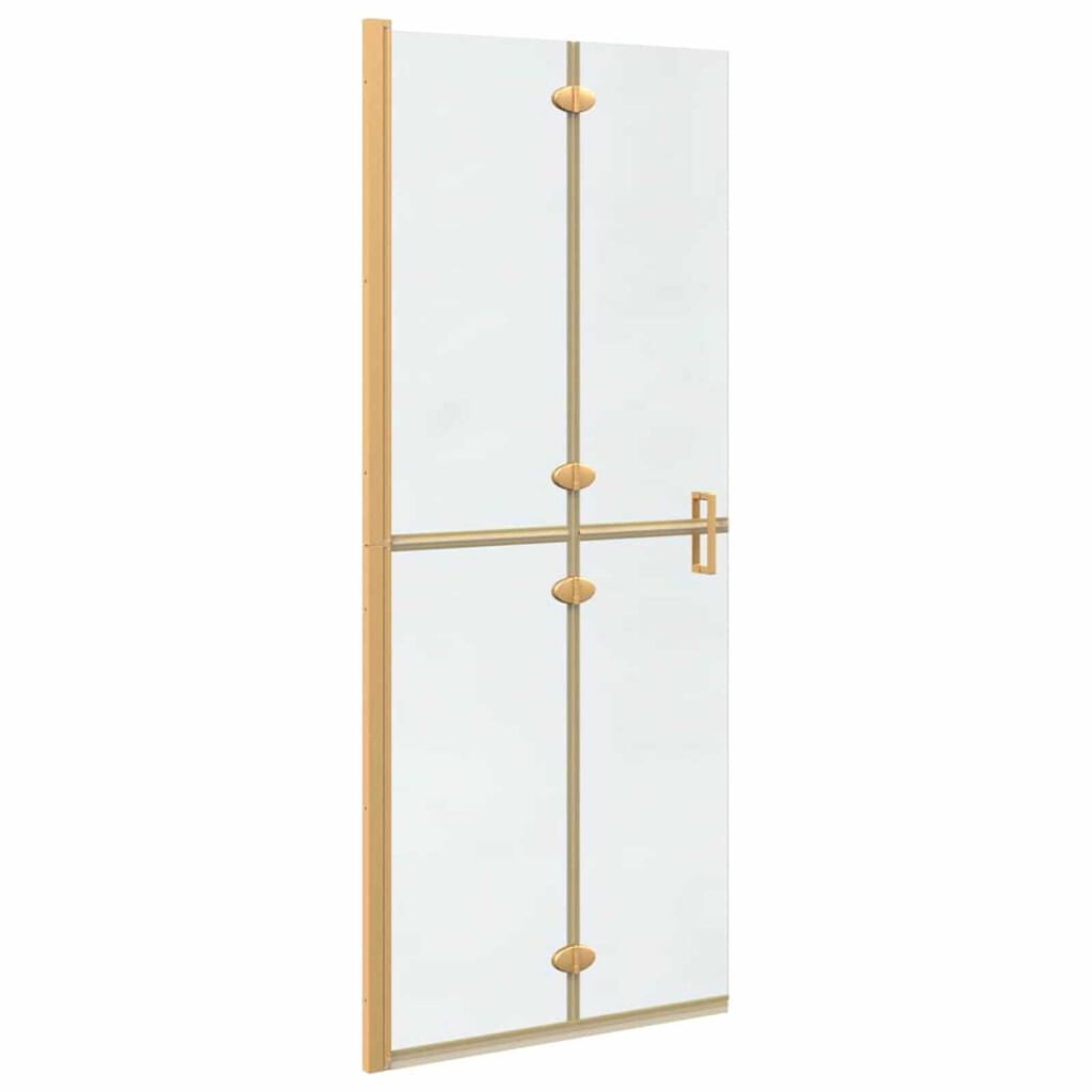 vidaXL Τοίχος ντους Walk-in Άλλο Χρυσό και διαφανές 80 x 190 cm