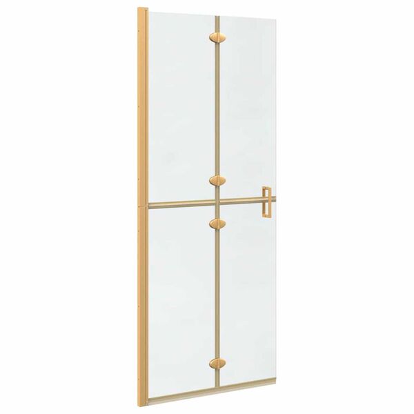vidaXL Τοίχος ντους Walk-in Άλλο Χρυσό και διαφανές 80 x 190 cm