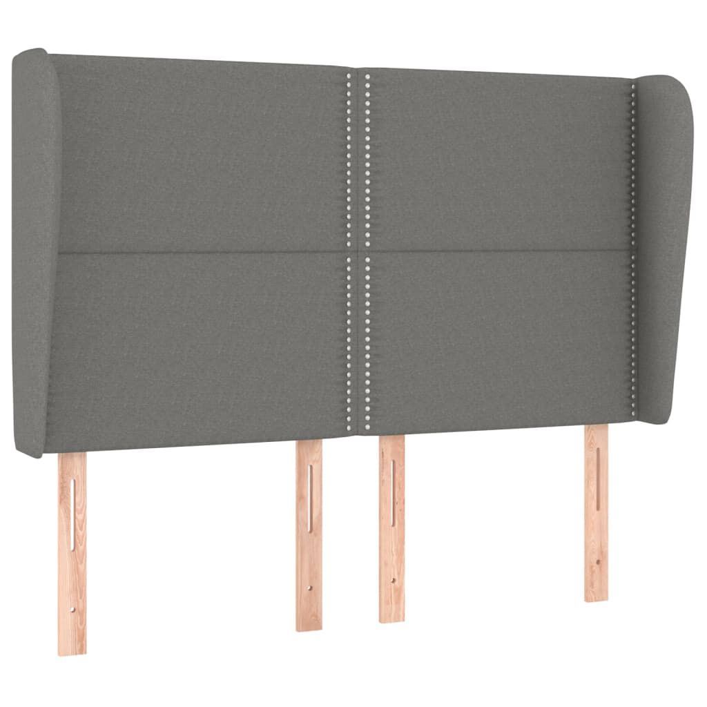 vidaXL Κεφαλάρι με Πτερύγια Σκούρο Γκρι 147x23x118/128 εκ. Υφασμάτινο