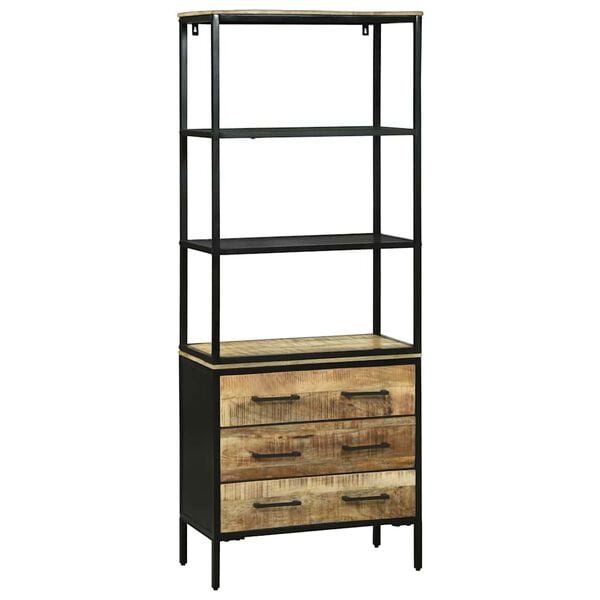 vidaXL Highboard Καφέ 70 x 35 x 180 εκ. Μασίφ ξύλο μάνγκο