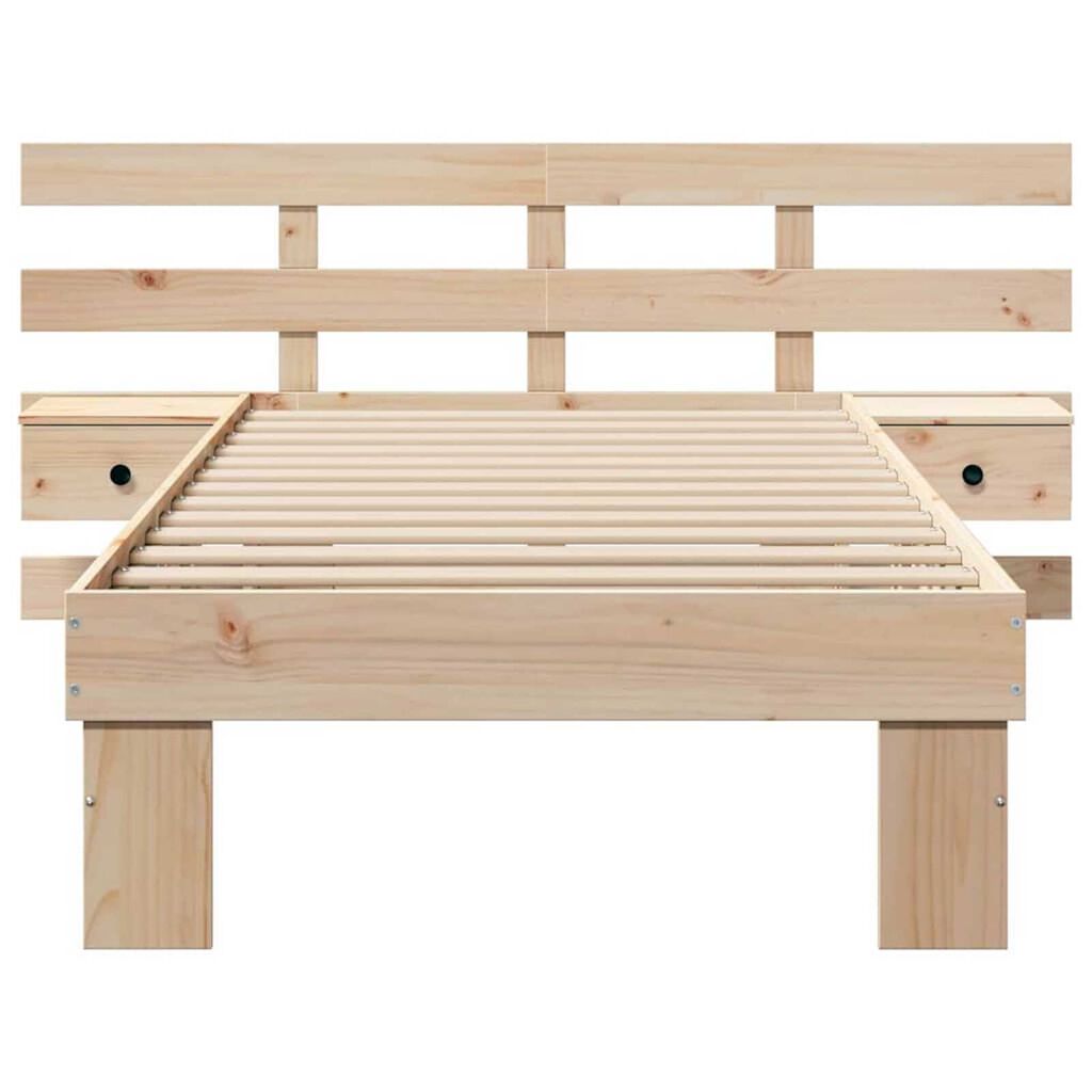 vidaXL Σκελετός Κρεβατιού Καφέ 90 x 190 cm Μασίφ ξύλο πεύκου