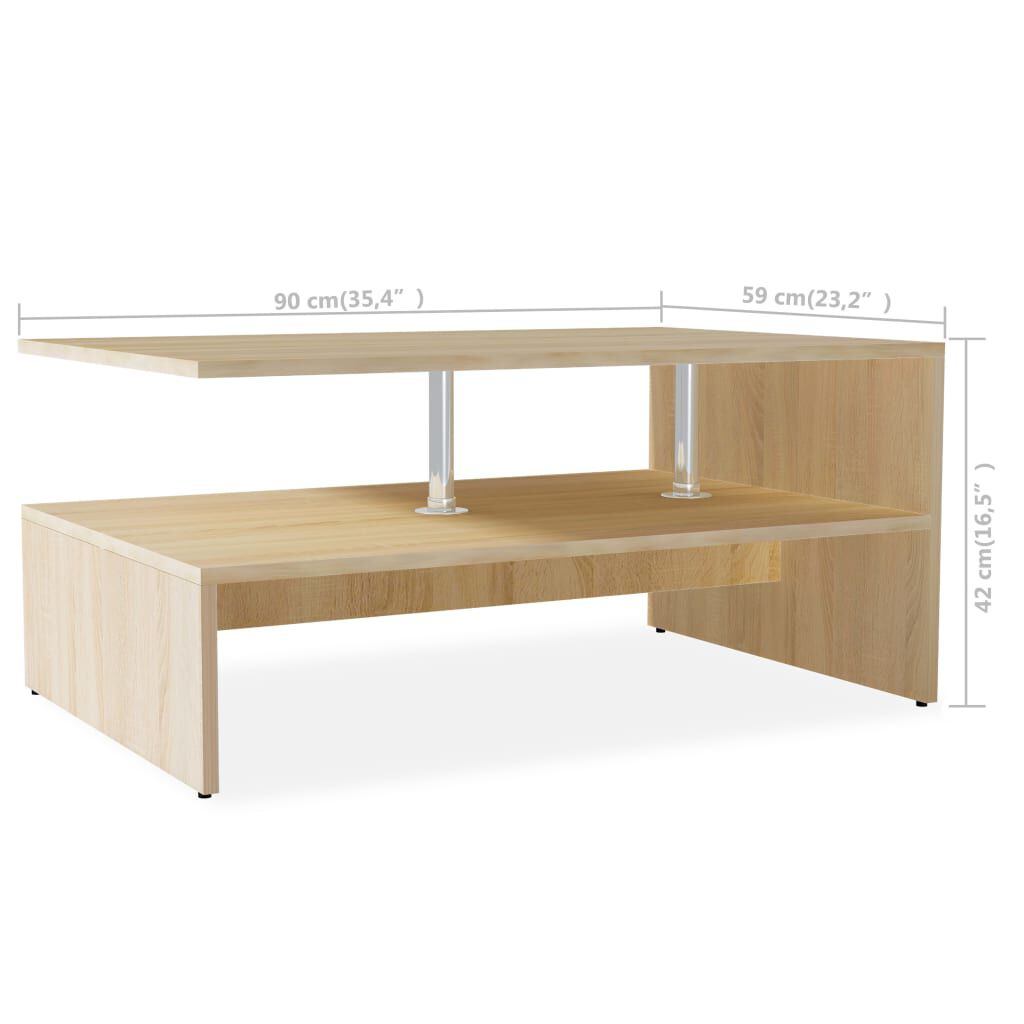 vidaXL Τραπεζάκι Σαλονιού Χρ. Δρυός 90 x 59 x 42 εκ. Επεξ. Ξύλο