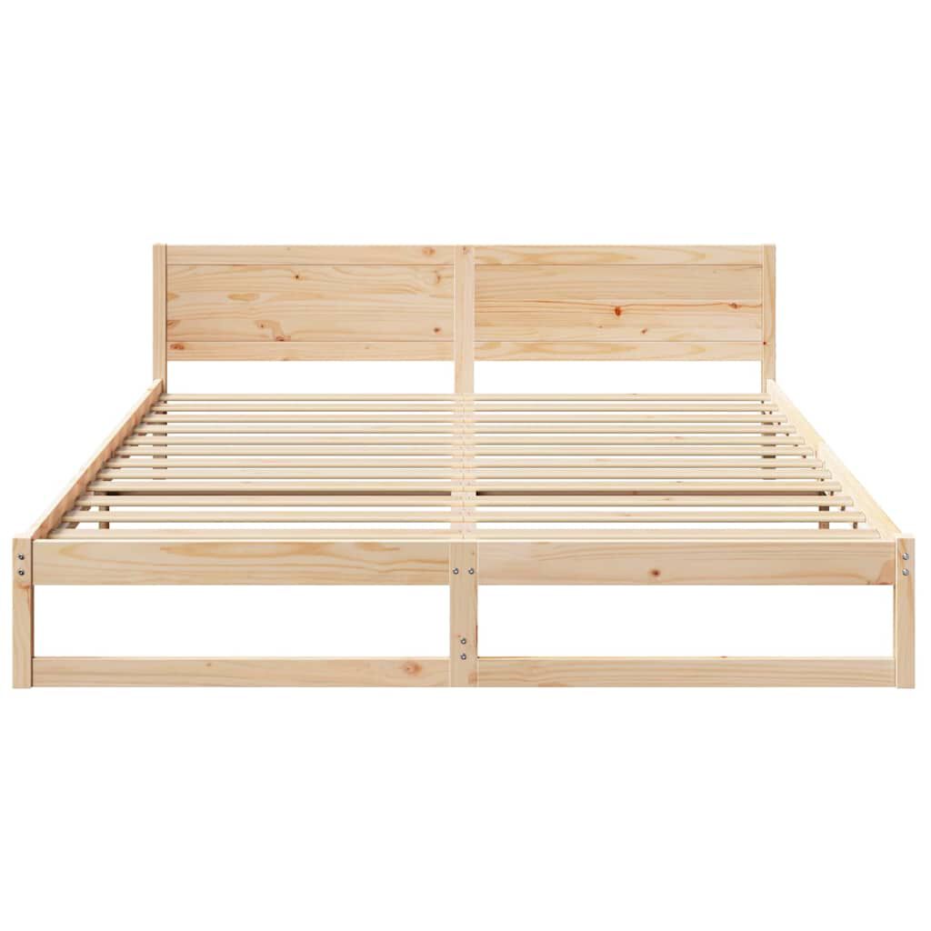 vidaXL Σκελετός Κρεβατιού Καφέ 180 x 200 cm Μασίφ ξύλο πεύκου