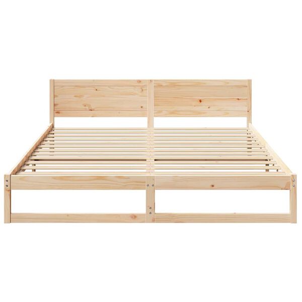 vidaXL Σκελετός Κρεβατιού Καφέ 180 x 200 cm Μασίφ ξύλο πεύκου