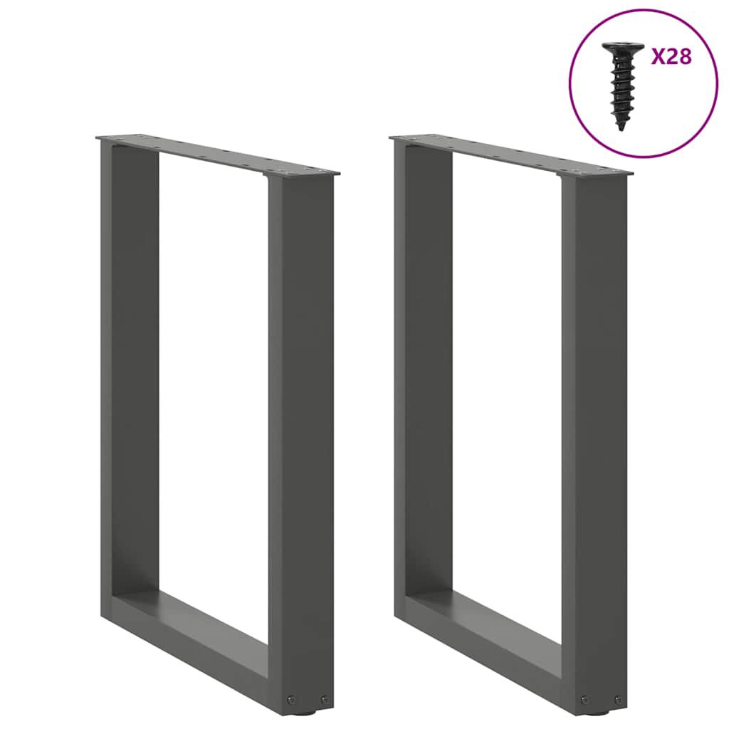 vidaXL Πόδια Τραπεζαρίας σε Σχήμα U 2 τεμ. Ανθρακί 70x(72-73) εκ. Ατσάλι