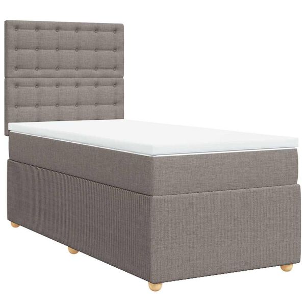 vidaXL &Kappa;&rho;&epsilon;&beta;ά&tau;&iota; Boxspring &mu;&epsilon; &Sigma;&tau;&rho;ώ&mu;&alpha; Taupe 100 x 200 &epsilon;&kappa;. &Upsilon;&phi;&alpha;&sigma;&mu;ά&tau;&iota;&nu;&omicron;