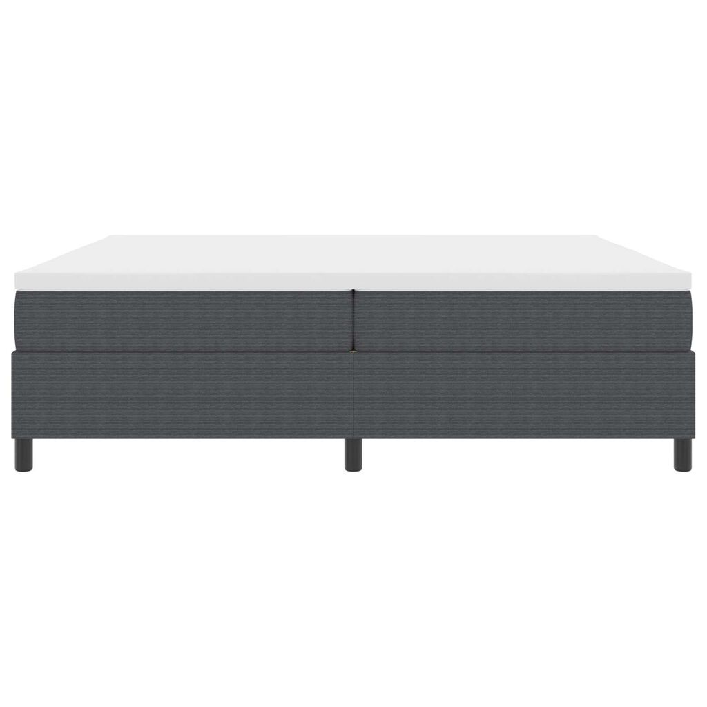vidaXL Κρεβάτι Box Spring με Στρώμα σε Σκούρο Γκρι, 200 x 200 εκ, Ύφασμα Κορντούρας.