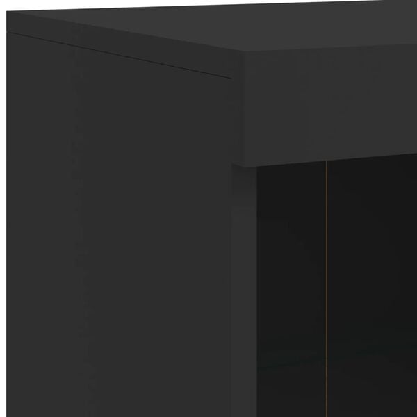 vidaXL Μπουφές με Φώτα LED Μαύρος 202 x 37 x 100 εκ.