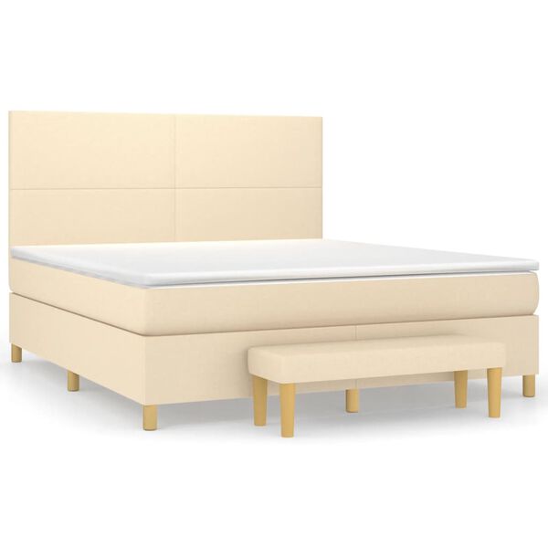 vidaXL &Kappa;&rho;&epsilon;&beta;ά&tau;&iota; Boxspring &mu;&epsilon; &Sigma;&tau;&rho;ώ&mu;&alpha; &Kappa;&rho;&epsilon;&mu; 180x200 &epsilon;&kappa;. &Upsilon;&phi;&alpha;&sigma;&mu;ά&tau;&iota;&nu;&omicron;