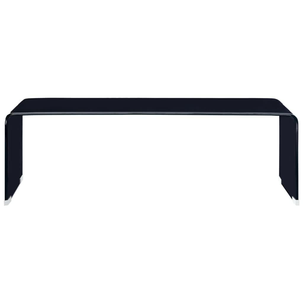 vidaXL Τραπεζάκι Σαλονιού Μαύρο 98 x 45 x 31 εκ. από Ψημένο Γυαλί
