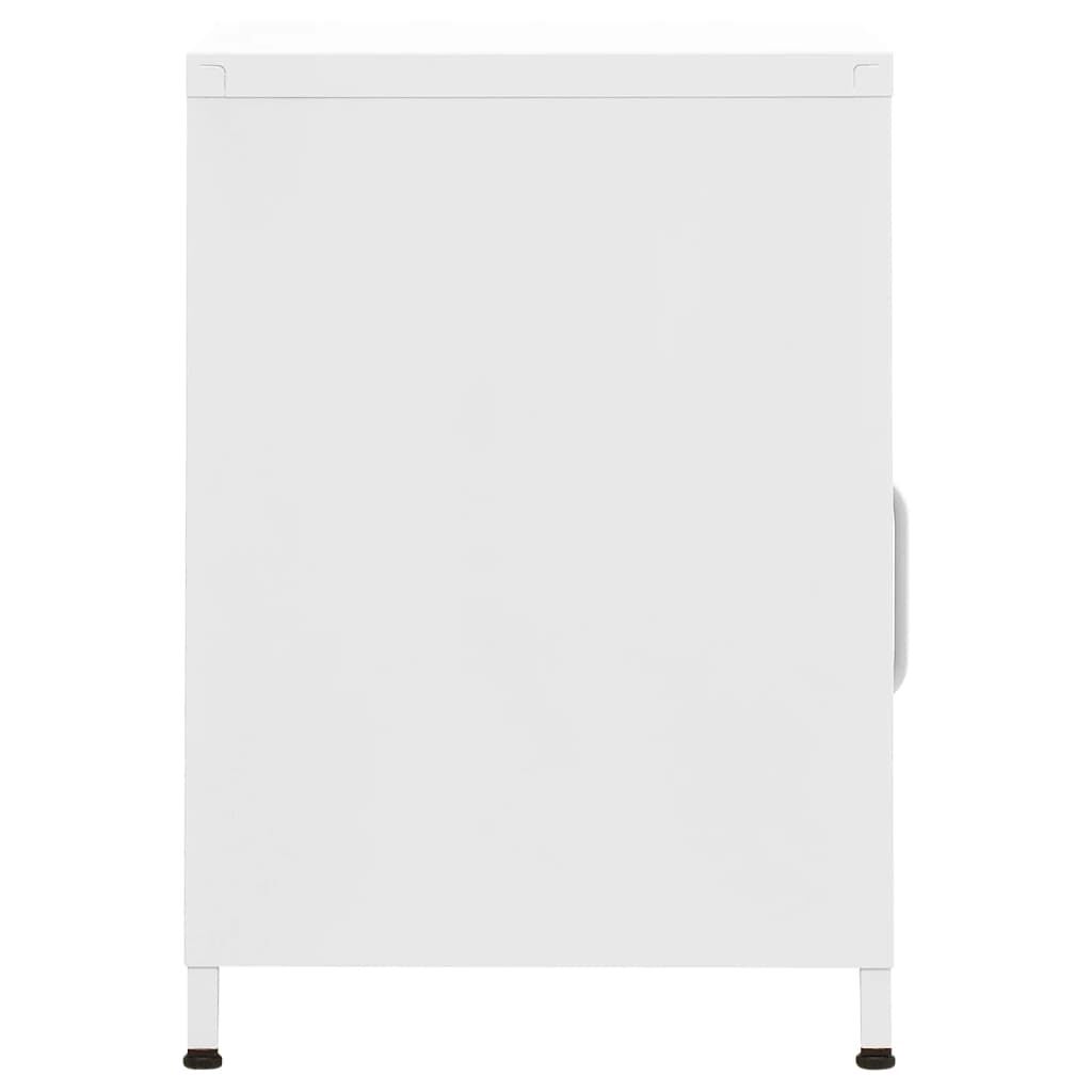vidaXL Κομοδίνα 2 τεμ. Λευκά 35 x 35 x 51 εκ. Ατσάλινα