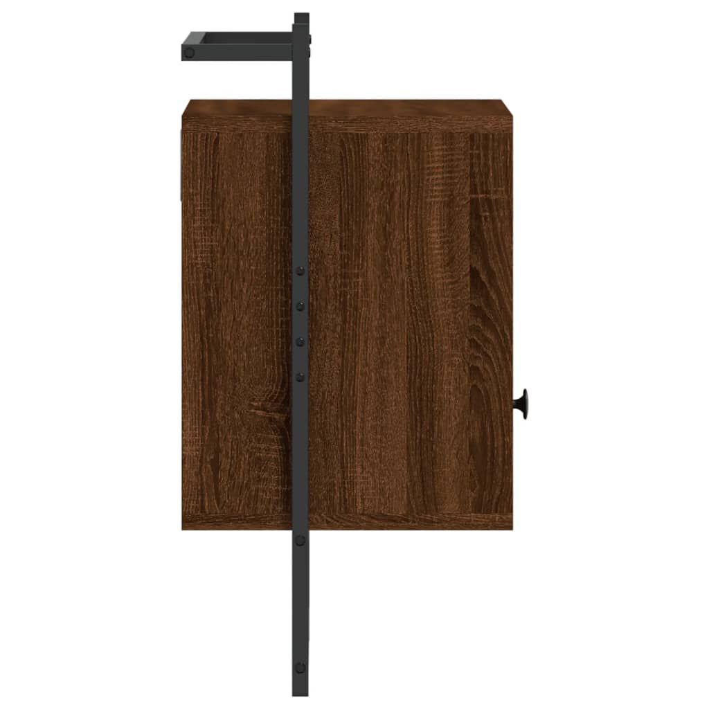 vidaXL Κομοδίνα Επιτοίχια 2 τεμ. Καφέ Δρυς 40x30x61 εκ. Επεξ. Ξύλο