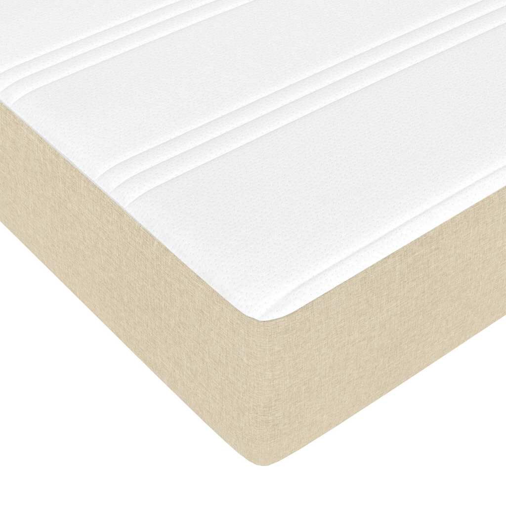 vidaXL Οθωμανικό κρεβάτι με στρώμα Cream 100x200cm ύφασμα